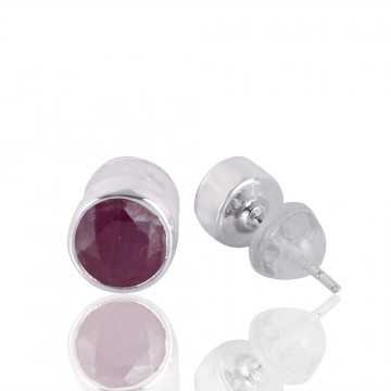 Natural Ruby Gemstone 925 Sterling Silver Earring| Jewels Artisan