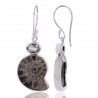 Natural Green Amethyst And Pyarite Ammonite Gemstone 925 Sterling Silver Cluster Earring| Jewels Artisan