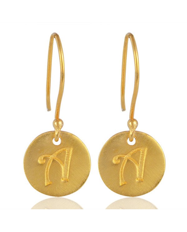A Alphabate Brass Fashion Earring | Jewels Artisan