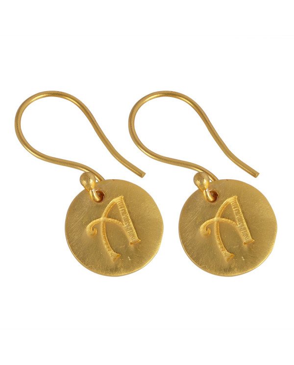 A Alphabate Brass Fashion Earring | Jewels Artisan