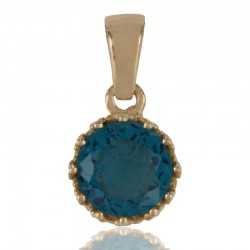 Blue Swarovski Glass Yellow Gold Plated Fashion Pendnat| Jewels Artisan