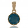 Blue Swarovski Glass Yellow Gold Plated Fashion Pendnat| Jewels Artisan