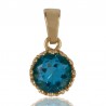Sky Blue Swarovski Glass Yellow Gold Plated Fashion Pendnat| Jewels Artisan