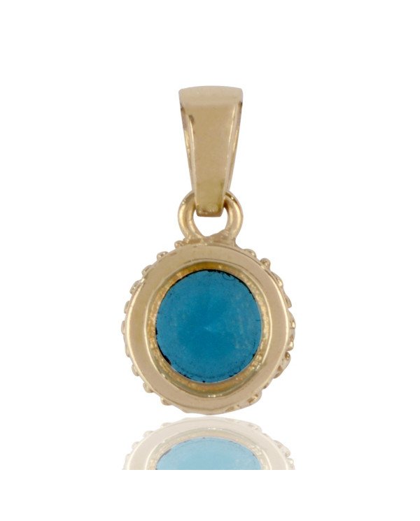Sky Blue Swarovski Glass Yellow Gold Plated Fashion Pendnat| Jewels Artisan