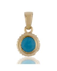 Sky Blue Swarovski Glass Yellow Gold Plated Fashion Pendnat| Jewels Artisan