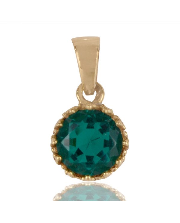 Green Swarovski Glass Yellow Gold Plated Fashion Pendnat| Jewels Artisan