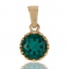 Green Swarovski Glass Yellow Gold Plated Fashion Pendnat| Jewels Artisan