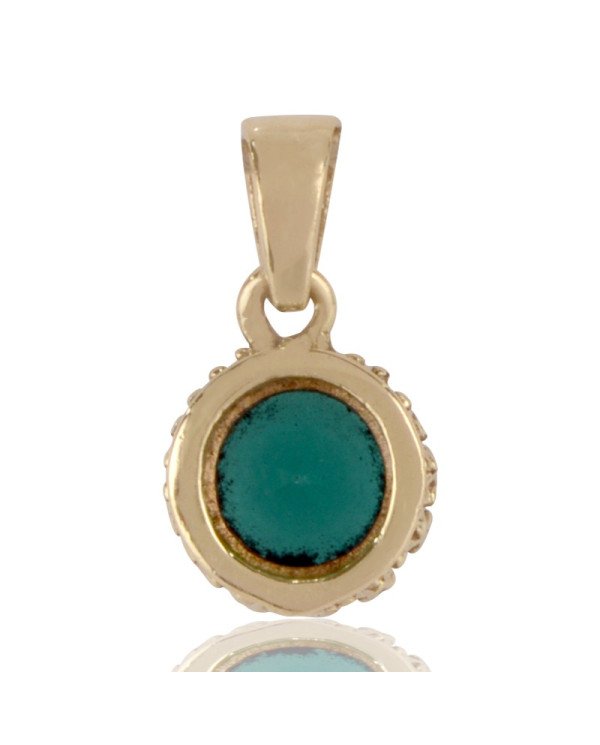 Green Swarovski Glass Yellow Gold Plated Fashion Pendnat| Jewels Artisan
