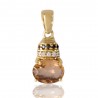 Peach Swarovski Glass Yellow Gold Plated Fashion Pendnat| Jewels Artisan