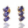 Blue Swarovski Glass Yellow Gold Plated Fashion Earring| Jewels Artisan