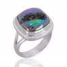 Natural Titanium Druzy Gemstone 925 Sterling Silver Cocktail Ring| Jewels Artisan