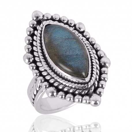 Natural Labradorite Gemstone 925 Sterling Silver Gift Ring| Jewels Artisan