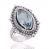 Natural Sky Blue Topaz Gemstone 925 Sterling Silver Ring| Jewels Artisan