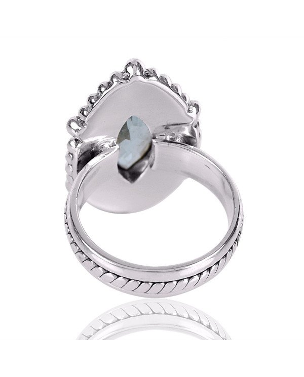 Natural Sky Blue Topaz Gemstone 925 Sterling Silver Ring| Jewels Artisan