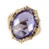 Purple Swarovski Glass Yellow Gold Plated Fashion Ring| Jewels Artisan