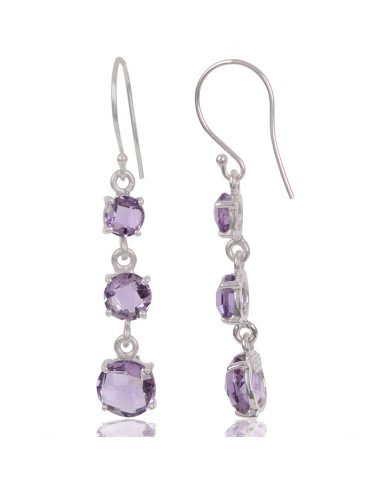Natural Amethyst Gemstone 925 Sterling Silver Earring| Jewels Artisan