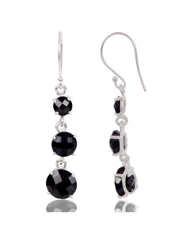 Natural Black Onyx Gemstone 925 Sterling Silver Earring| Jewels Artisan