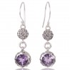 Natural Amethyst Gemstone 925 Sterling Silver Earring| Jewels Artisan