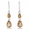 Natural Citrine Gemstone 925 Sterling Silver Earring| Jewels Artisan