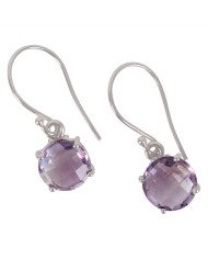 Natural Amethyst Gemstone 925 Sterling Silver Earring| Jewels Artisan