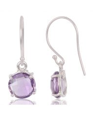 Natural Amethyst Gemstone 925 Sterling Silver Earring| Jewels Artisan