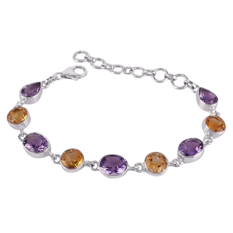 amethyst and citrine bracelet