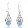 Natural Blue Onyx Gemstone 925 Sterling Silver Earring| Jewels Artisan