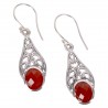 Natural Red Onyx Gemstone 925 Sterling Silver Earring| Jewels Artisan