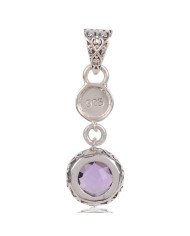 Natural Amethyst Gemstone 925 Sterling Silver Cluster Pendant| Jewels Artisan