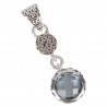 Natural Sky Blue Topaz Gemstone 925 Sterling Silver Cluster Pendant| Jewels Artisan