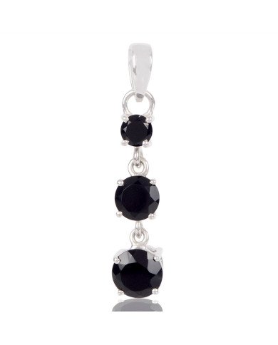 Natural Black Onyx Gemstone 925 Sterling Silver Cluster Pendant| Jewels Artisan