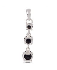 Natural Black Onyx Gemstone 925 Sterling Silver Cluster Pendant| Jewels Artisan