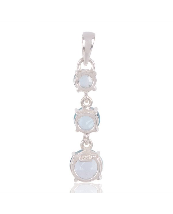 Natural Sky Blue Topaz Gemstone 925 Sterling Silver Statement Pendant| Jewels Artisan