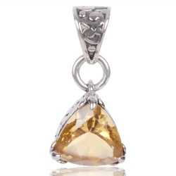 Natural Citrine Gemstone 925 Sterling Silver Statement Pendant| Jewels Artisan