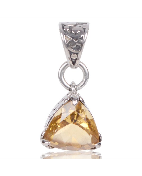 Natural Citrine Gemstone 925 Sterling Silver Statement Pendant| Jewels Artisan