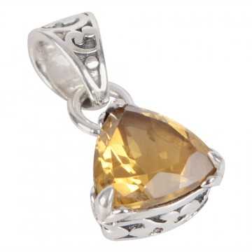 Natural Citrine Gemstone 925 Sterling Silver Statement Pendant| Jewels Artisan