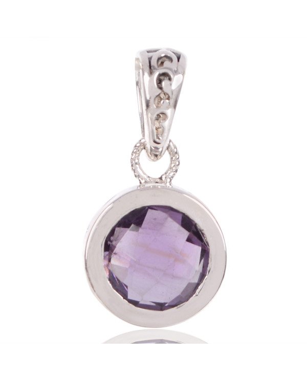 Natural Amethyst Gemstone 925 Sterling Silver Statement Pendant| Jewels Artisan