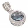 Natural Sky Blue Topaz Gemstone 925 Sterling Silver Statement Pendant| Jewels Artisan