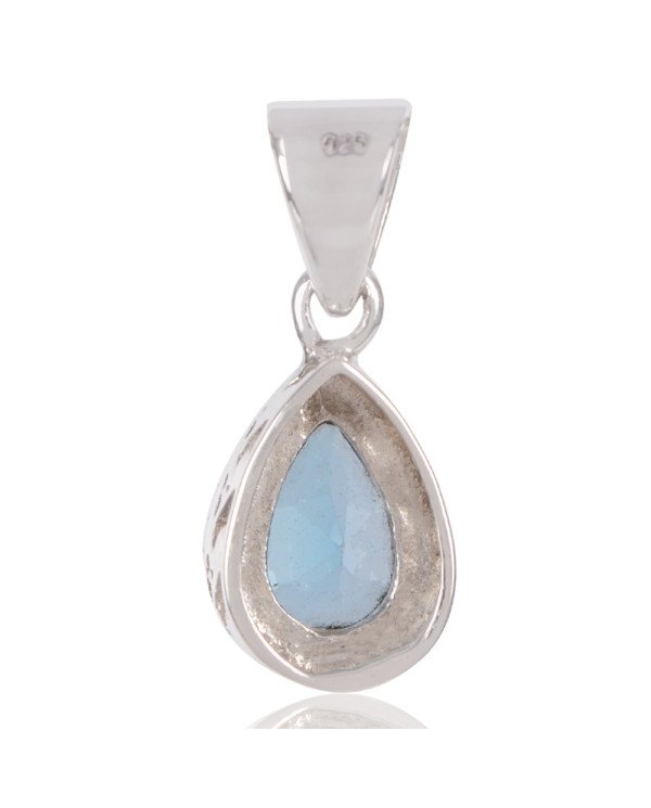 Natural Sky Blue Topaz Gemstone 925 Sterling Silver Cluster Pendant| Jewels Artisan
