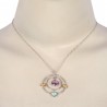 Natural Amethyst  Sky Blue Topaz And Citrine  Gemstone 925 Sterling Silver Statement Pendant| Jewels Artisan