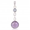 Natural Amethyst  Sky Blue Topaz  Gemstone 925 Sterling Silver Statement Pendant| Jewels Artisan