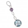 Natural Sky Blue Topaz Amethyst  Gemstone 925 Sterling Silver Statement Pendant| Jewels Artisan