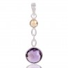 Natural Amethyst Citrine And Sky Blue Topaz Gemstone 925 Sterling Silver Statement Pendant| Jewels Artisan