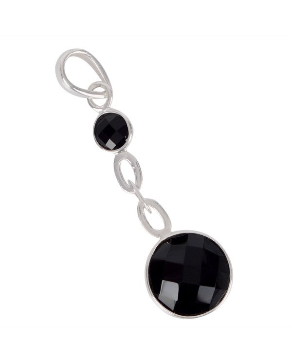 Natural Black Onyx Gemstone 925 Sterling Silver Statement Pendant| Jewels Artisan