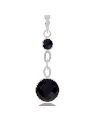 Natural Black Onyx Gemstone 925 Sterling Silver Statement Pendant| Jewels Artisan