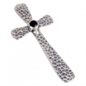 Natural Black Onyx Gemstone 925 Sterling Silver Cross Pendant| Jewels Artisan