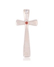 Natural Garnet Gemstone 925 Sterling Silver Cross Pendant| Jewels Artisan