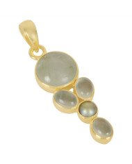 Natural Prehnite and Colour Pearl Gemstone 925 Sterling Silver Locket Pendant| Jewels Artisan