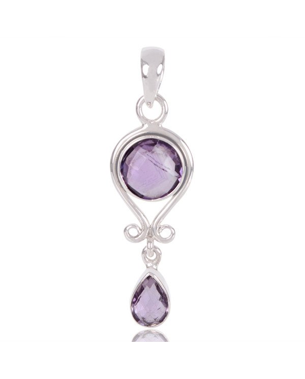 Natural Amethyst Gemstone 925 Sterling Silver Locket Pendant| Jewels Artisan