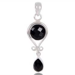 Natural Black Onyx Gemstone 925 Sterling Silver Locket Pendant| Jewels Artisan